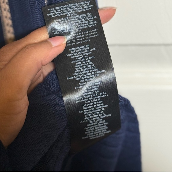 Guess Blue and Cream Striped Knit Flare Dress Size S - Picture 12 of 12